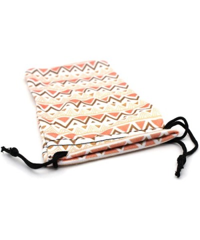 Premium Drawstring Closure Tribal Print Microfiber Eyewear Pouch - Beige Indian - CW1956NURQO $7.06 Rectangular