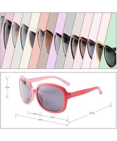 Oversized Womens Sunglasses Polarized uv Protection Simple Sunglasses LSP301 - Polarized Red 2 - CF11S84VI4J $8.05 Oversized