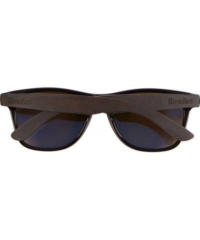 Ebony Wood Sunglasses with Blue Mirror Polarized Lens - CM1838TL0XK $28.87 Rimless