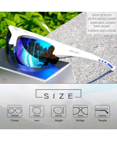 Men's Polarized Sunglasses Sports Glasses for Cycling Fishing Golf TR90 Superlight Frame - CH182HLG3Q4 $21.10 Sport