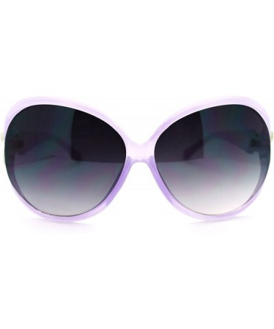 Bow Ribbon Design Women's Oversized Round Sunglasses - Lavender - CL11LS13HLV $6.27 Round