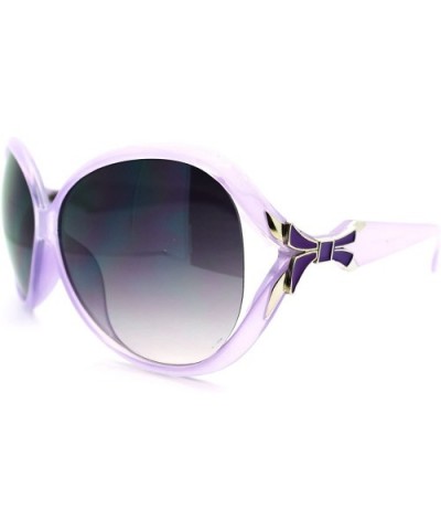 Bow Ribbon Design Women's Oversized Round Sunglasses - Lavender - CL11LS13HLV $6.27 Round