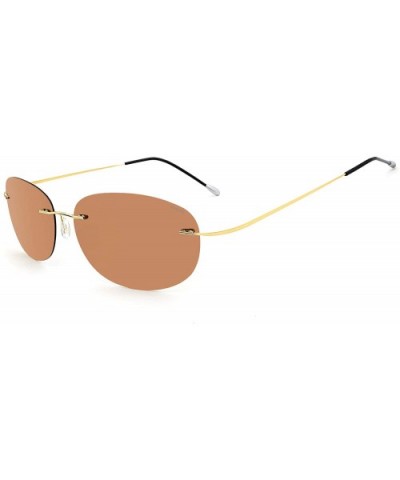Ultralight Rimless Polarized Sunglasses for Men Women Vintage Titanium Frameless Colorful Fashion Shades - C318LXQZSRR $16.20...