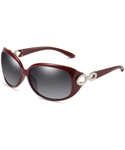 Polarized HD TAC Sunglasses for Women Ladies Vintage Retro Round Mirrored Lens UV400 Protection - B - CM198O9X0EK $10.76 Sport