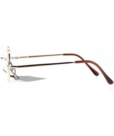 Super Small Clear Lens Glasses Round Circle Metal Frame Spring Hinge UV400 - Gold - CB186OU8Q50 $6.15 Round