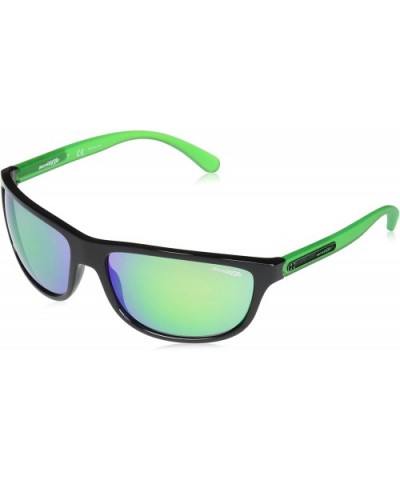 Men's An4246 Grip Tape Rectangular Sunglasses - Black /Green Mirror - CK180GZWA2I $62.56 Sport