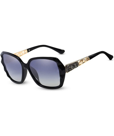 Sunglasses Women Gradient Mirrored Polarized UV protection-Oversized Diamond Rhinestone Outdoor Travel Gift box - CP18W0RDK3Y...