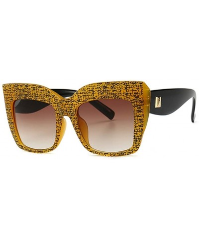 Unisex Cat Eye Oversized Sunglasses for Women men Vintage rivet Sun Glasses UV protection lens - C3 - CQ198YD09SD $6.80 Cat Eye
