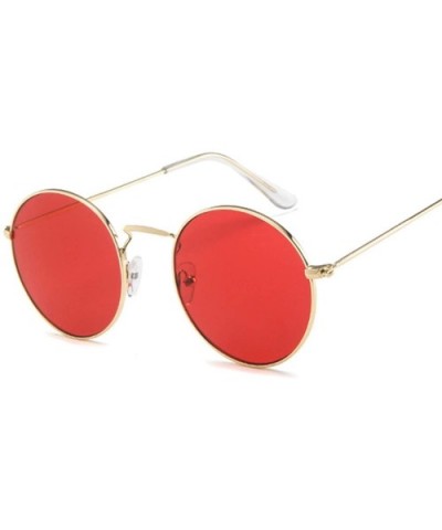 Round Sunglasses Women Brand Designer Sun Glasses Female Fashion Summer Feminino - Goldgray - CR198ZK2MS6 $29.96 Shield