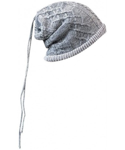 Winter Knit Wool Warm Hat Thick Men Oversize Slouch Beanie Large Skullcap Knit Hat - Dark Gray - CU18AGWNZZH $6.71 Oversized