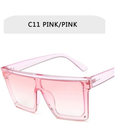 Flat Top Sunglasses Men Women Square Shades Gradient Sun Glasses Cool One Piece UV400 Mirror - C11 - CY1985H802O $23.42 Goggle