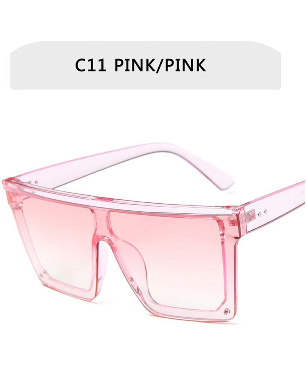 Flat Top Sunglasses Men Women Square Shades Gradient Sun Glasses Cool One Piece UV400 Mirror - C11 - CY1985H802O $23.42 Goggle