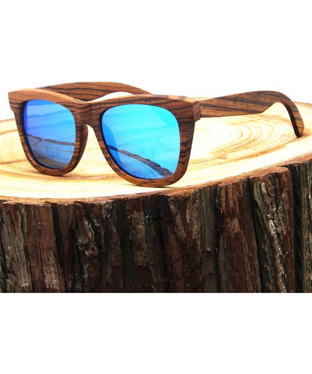 Polarized Real Solid Handmade Rosewood Wooden Wayfarer Sunglasses for Men & Women - Brown - CM18EM5GTCN $18.61 Wayfarer