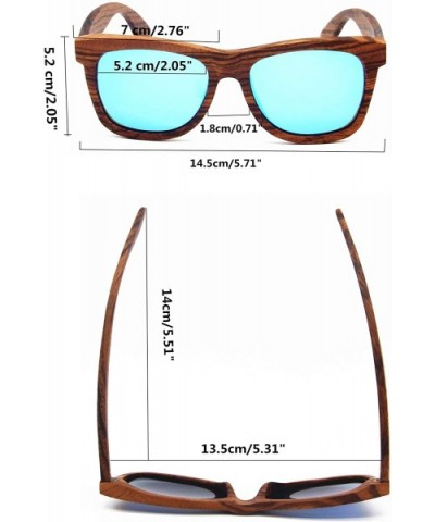 Polarized Real Solid Handmade Rosewood Wooden Wayfarer Sunglasses for Men & Women - Brown - CM18EM5GTCN $18.61 Wayfarer