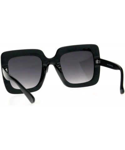 Womens Large Rhinestone Sparkling Diva Plastic Rectangular Luxury Sunglasses - Black Smoke - CH180TCCM2Z $18.38 Rectangular