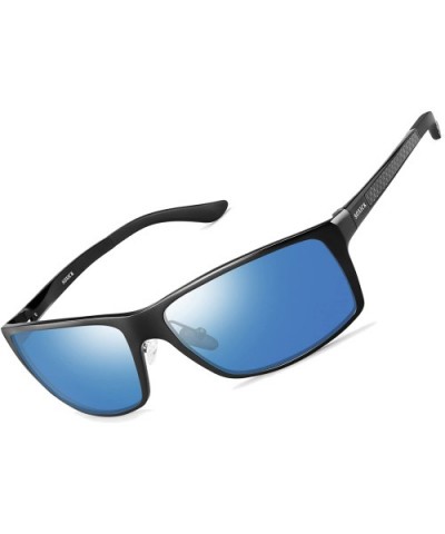 Mens Sunglasses Polarized Sports Sunglasses for Men Driving Sun Glasses - Black Frame Blue Lens - CN18UDC6X4U $27.81 Sport