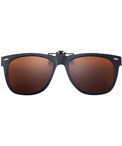 Polarized Clip-on Sunglasses Anti-Glare Driving Glasses for Prescription Glasses for Women UV Protection - Coffee - CA19075UN...