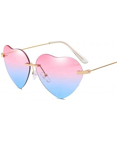 New Retro Love Ocean Piece Sunglasses Street Beat Peach Heart Shaped Sunglasses - F - CU18TS2AZ7G $3.24 Wrap