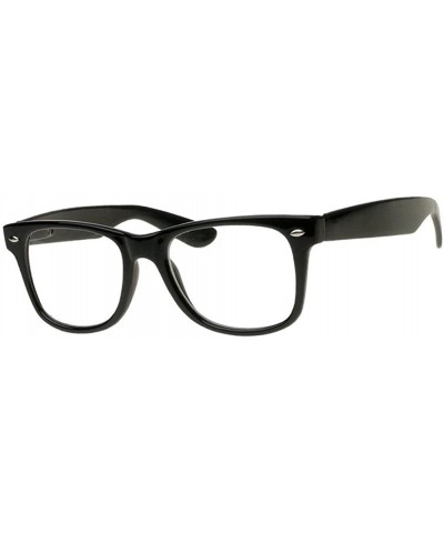 Classic Vintage Retro 80s Sunglasses Clear lens - Black Clear - CD11MVD9723 $6.79 Rectangular