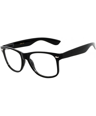 Classic Vintage Retro 80s Sunglasses Clear lens - Black Clear - CD11MVD9723 $6.79 Rectangular