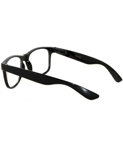 Classic Vintage Retro 80s Sunglasses Clear lens - Black Clear - CD11MVD9723 $6.79 Rectangular