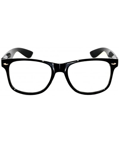 Classic Vintage Retro 80s Sunglasses Clear lens - Black Clear - CD11MVD9723 $6.79 Rectangular