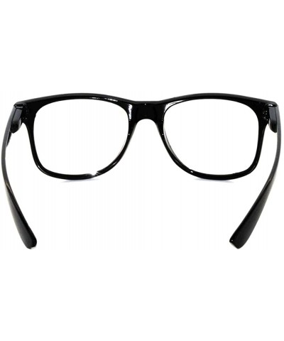 Classic Vintage Retro 80s Sunglasses Clear lens - Black Clear - CD11MVD9723 $6.79 Rectangular