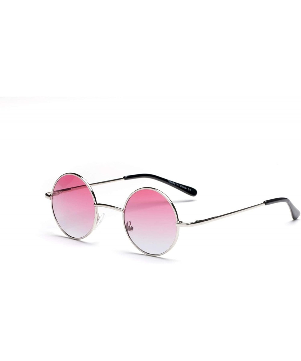 Unisex Round Fashion Sunglasses - Silver/Pink - C818WU0ITTL $15.90 Goggle