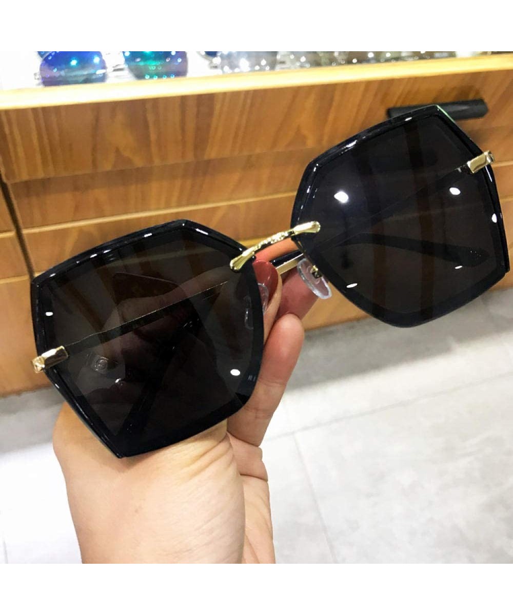 Large Frame Polarized Driving Sunglasses Female Square Fashion Cover Face Personality Sunglasses - CA18X9THU0D $34.76 Square