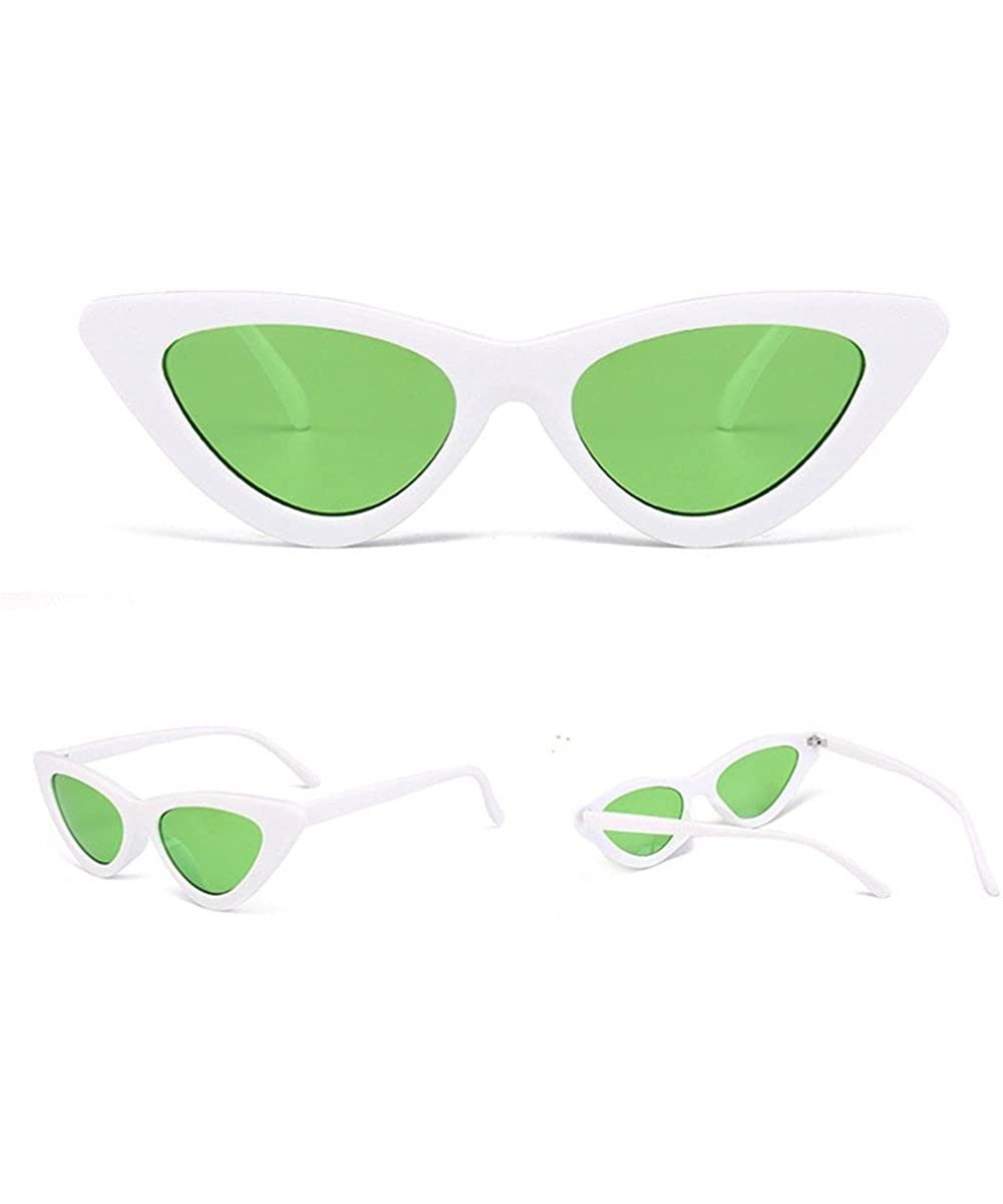 Eyewear Cat Eye Eyeglasses Shades Sunglasses Integrated UV - White Green - CG18QCX2T76 $5.75 Cat Eye