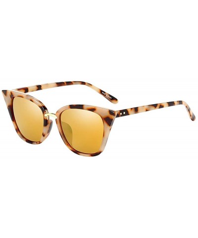 Fashion Vintage Cat Eye Sunglasses-Retro Eyewear Ladies Man - H - C418Q3QTH3G $6.92 Round