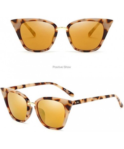 Fashion Vintage Cat Eye Sunglasses-Retro Eyewear Ladies Man - H - C418Q3QTH3G $6.92 Round