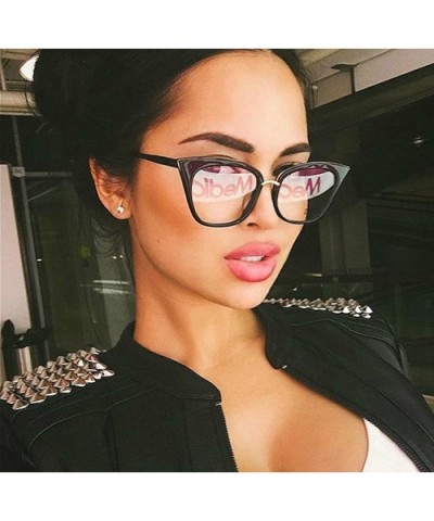 Fashion Vintage Cat Eye Sunglasses-Retro Eyewear Ladies Man - H - C418Q3QTH3G $6.92 Round