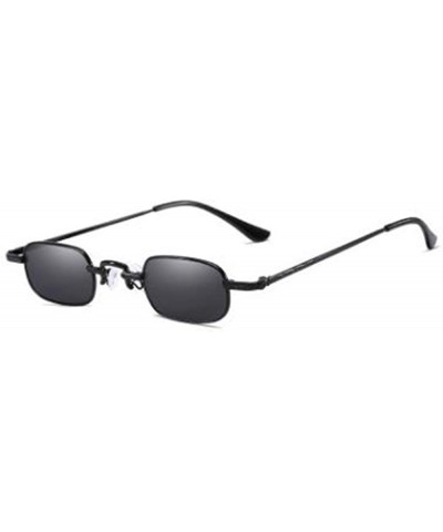 Women Classic Sunglasses Oval Small Sunglasses Rainbow Eyewear With Case UV400 Protection - Black Frame/Grey Lens - CH18X6YTQ...