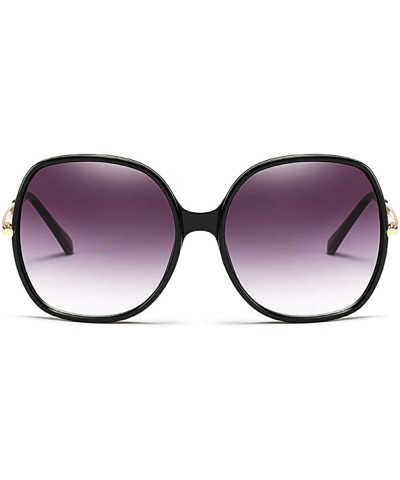 70s Super Oversize Square Sunglasses for Women Vintage Rectangular Plastic Frame - Black - CU186S2O3TH $13.48 Rectangular
