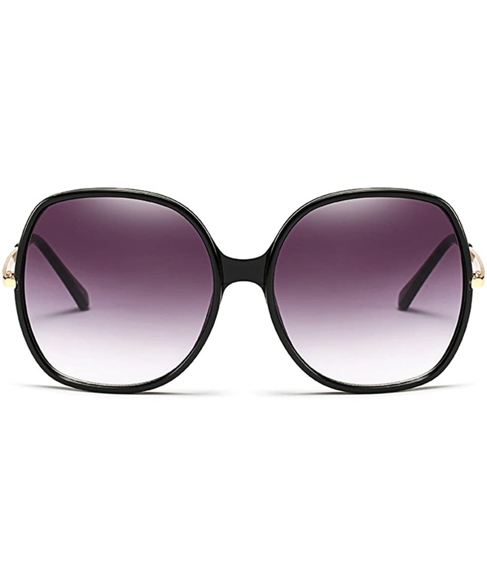 70s Super Oversize Square Sunglasses for Women Vintage Rectangular Plastic Frame - Black - CU186S2O3TH $13.48 Rectangular