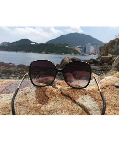 70s Super Oversize Square Sunglasses for Women Vintage Rectangular Plastic Frame - Black - CU186S2O3TH $13.48 Rectangular