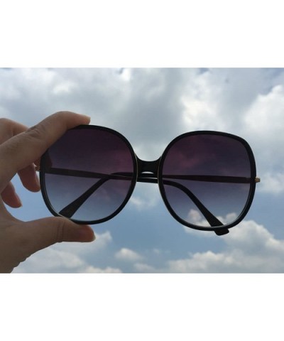 70s Super Oversize Square Sunglasses for Women Vintage Rectangular Plastic Frame - Black - CU186S2O3TH $13.48 Rectangular