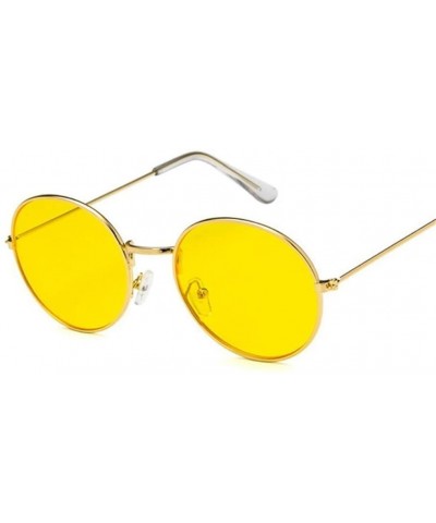 Retro Oval Sunglasses Men Women Vintage Metal Frame Sun Glasses Male Fashion - Gold Red - C7194O4NICY $16.50 Oval