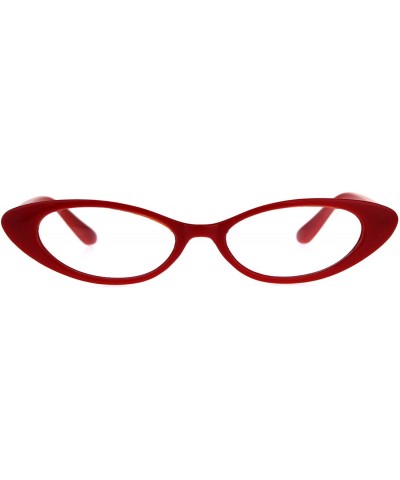 Womens Extra Narrow Goth Retro Cat Eye Plastic Eye Glasses - Red - CI18C4S05AR $5.74 Cat Eye