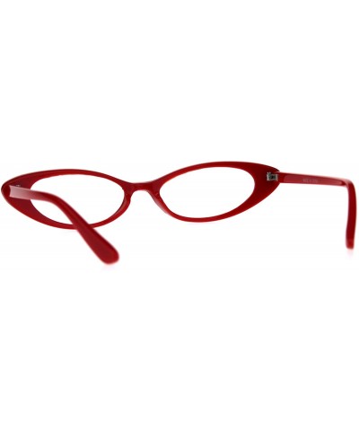 Womens Extra Narrow Goth Retro Cat Eye Plastic Eye Glasses - Red - CI18C4S05AR $5.74 Cat Eye