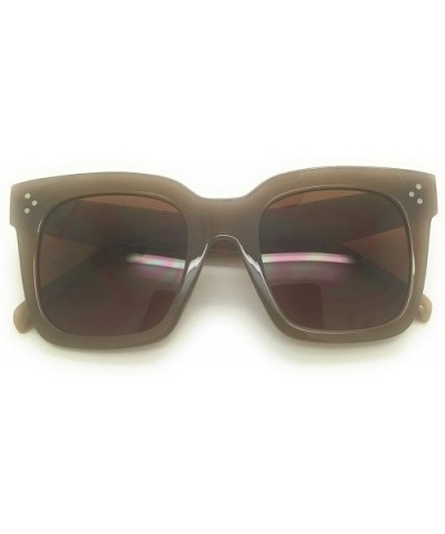 Vintage Women Butterfly Sunglasses Designer Luxury Square Oversized Flat Lens - Tan - CT18WIM5K76 $6.37 Butterfly