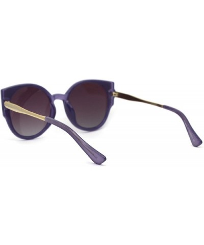 Womens Polarized Oversize Round Cat Eye Chic Sunglasses - Purple Gold Purple Smoke - CJ192AK4HDA $11.25 Oversized