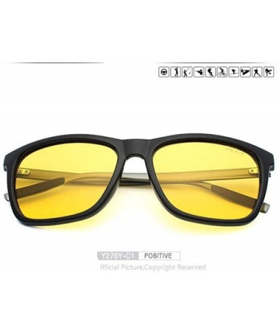 Men Polarized Night Driving Sunglasses Women Brand Designer Yellow Y276Y C1 BOX - Y276y C1 Box - CI18XGCY6KZ $14.36 Aviator