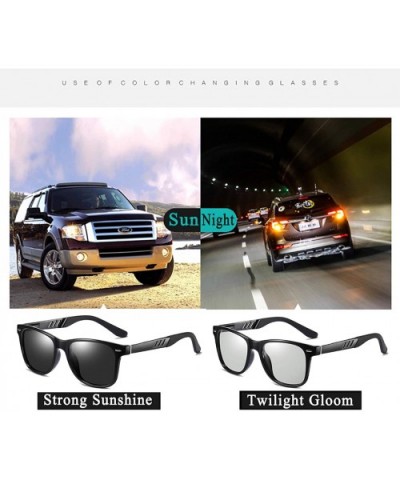 Vintage Polarized Photochromic Sunglasses Men Women 100% UV Protection Outdoor Square Sunglasses B1001 - 2 - C518QZ6G0DG $15....