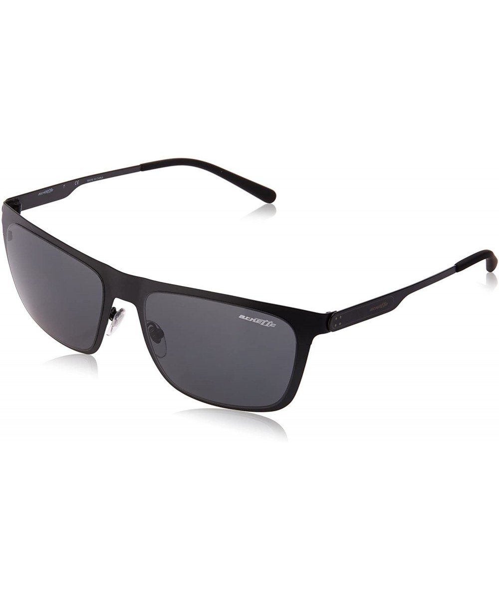 Men's An3076 Back Side Rectangular Metal Sunglasses - Matte Black/Grey - CS180DIXRX8 $62.78 Rectangular