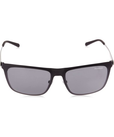 Men's An3076 Back Side Rectangular Metal Sunglasses - Matte Black/Grey - CS180DIXRX8 $62.78 Rectangular