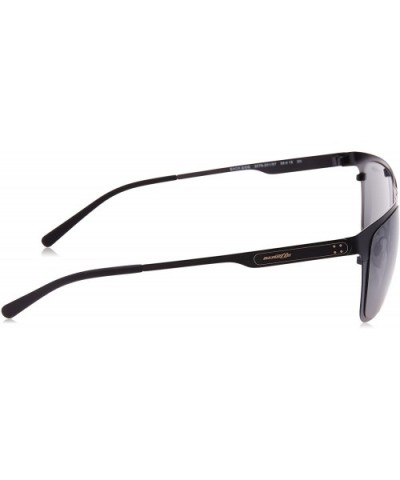 Men's An3076 Back Side Rectangular Metal Sunglasses - Matte Black/Grey - CS180DIXRX8 $62.78 Rectangular