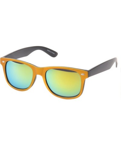 'Aaron' Retro Square Fashion Sunglasses - Gold - C911P2VGZQ7 $6.87 Wayfarer