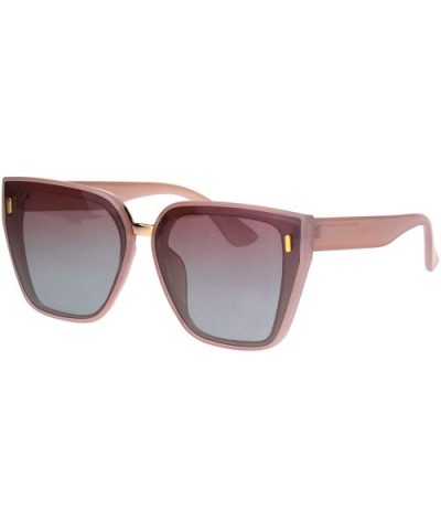Womens Designer Style Sunglasses Oversized Trapezoid Frame UV 400 - Pink (Pink Blue) - CD18RCEE9QN $7.88 Square